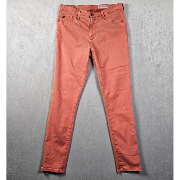 Ag Adriano Goldschmied Denim - AG x Anthropologie Jeans Womens 30R Pink The High Rise Abbey Ankle Super Skinny